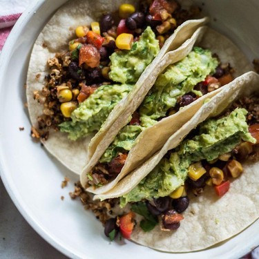 Cauliflower Quinoa Tacos with Black Bean Salsa Guacamole Recipe | SideChef