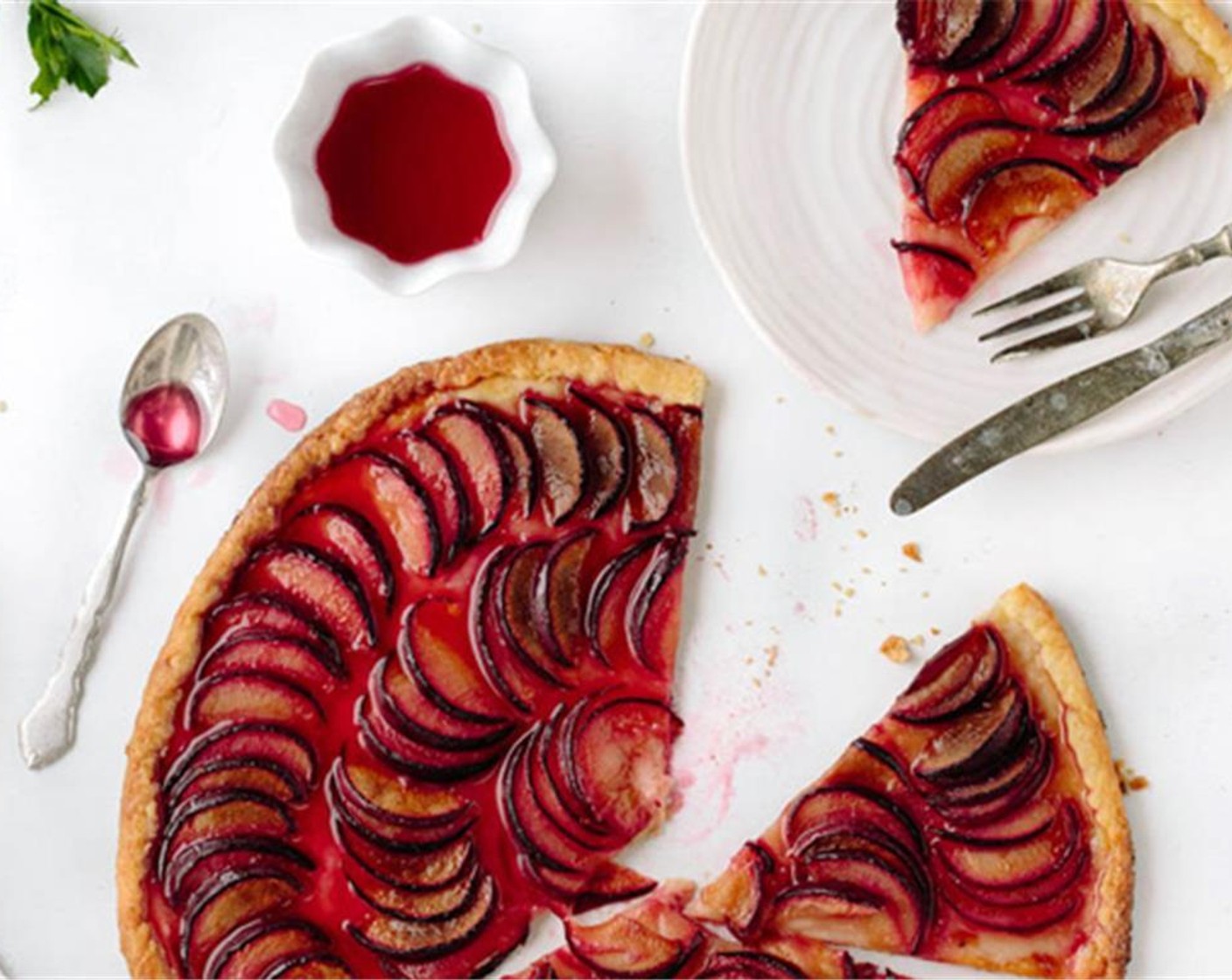 step 21 Spoon or brush the top of the plums with the some glaze. Cut galette into slices, serve and enjoy!
