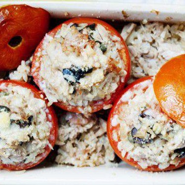 Healthy Stuffed Tomatoes with Tuna, Ham, and Brown Rice Recipe | SideChef