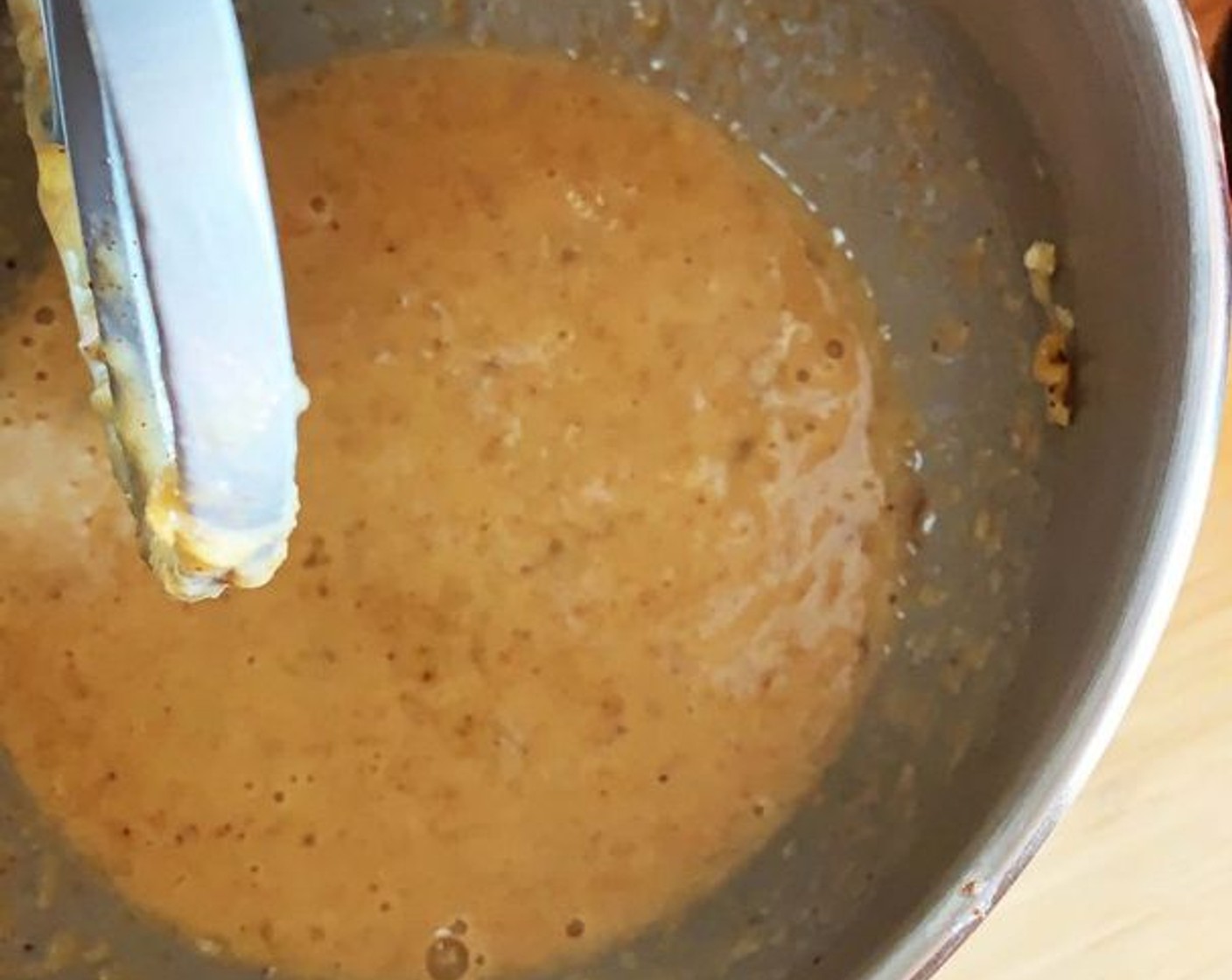 step 2 In a large bowl mash the Bananas (2) together with the Salt (1/2 tsp) then add Coconut Oil (2 Tbsp), Eggland's Best Organic Eggs (Brown) (2), Apple Sauce (1/3 cup), Almond Butter (4 Tbsp) and Vanilla Extract (1 tsp). Mix until all is combined.