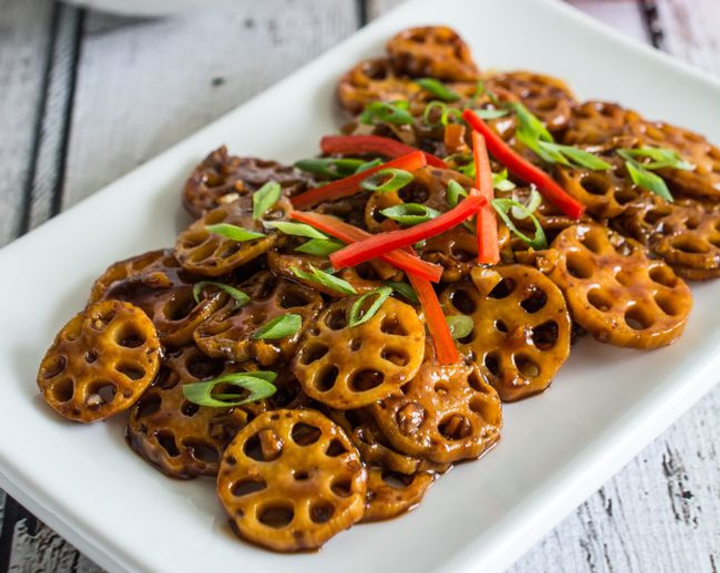 step 7 Transfer the dish to a serving plate, then garnish with Scallions (to taste) and Red Chili Peppers (to taste).