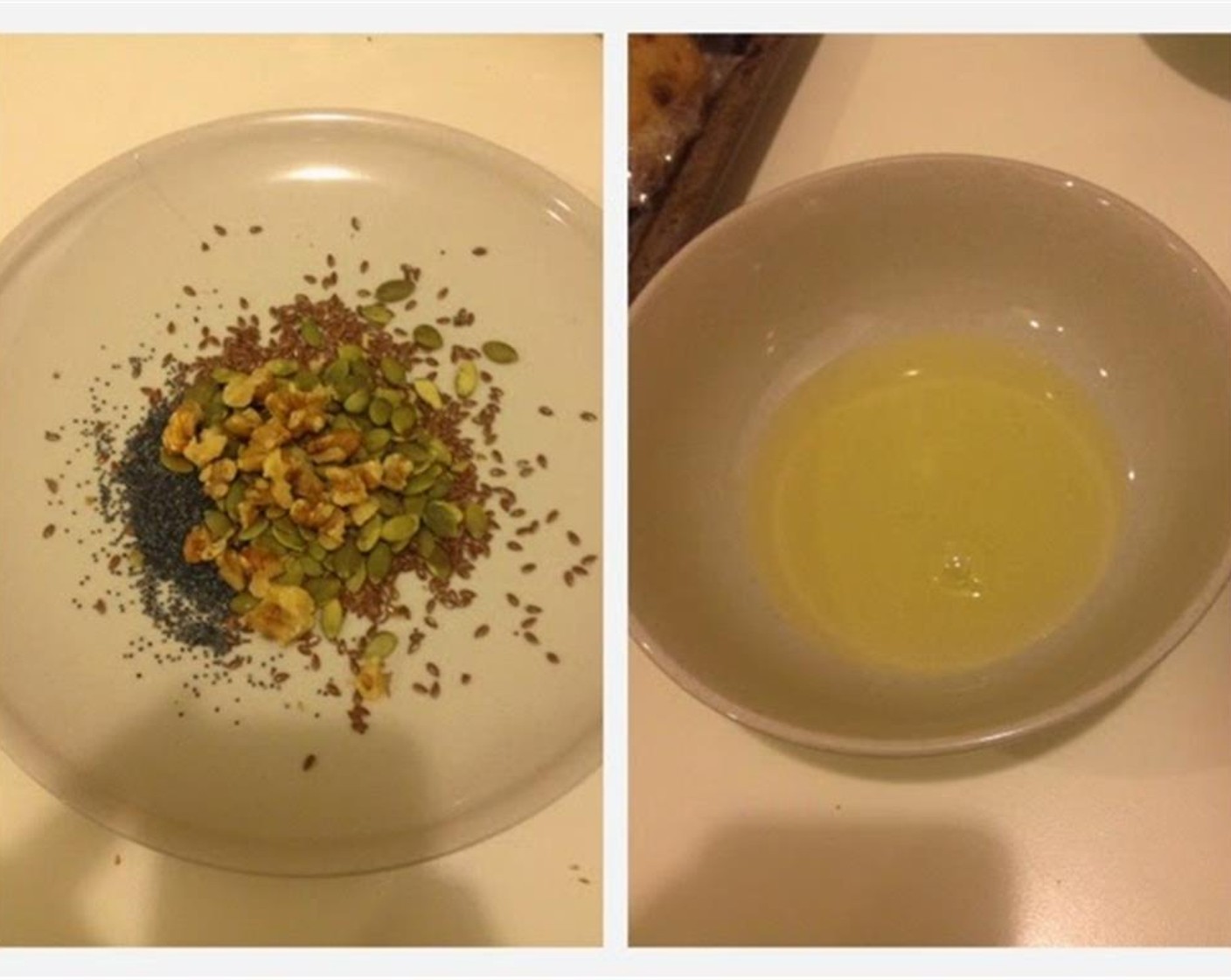 step 8 Before baking, brush some of the egg white on top of each roll. Mix the remaining Sultanas (1/4 cup), Flaxseeds (1 1/2 Tbsp), Pepitas (2 Tbsp) and Walnut (1/3 cup) together, and sprinkle the mixed seeds and nut mixture on top of the rolls.