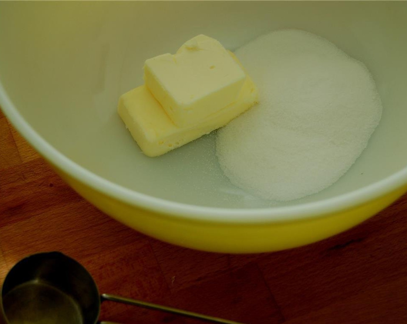 step 1 Stir together Unsalted Butter (1/3 cup) and Granulated Sugar (1/4 cup).