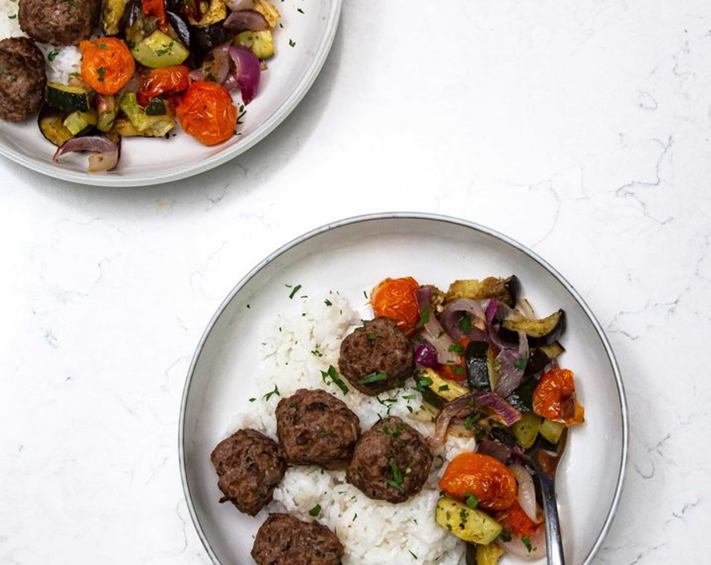 Beef Kofta Meatballs with Roasted Vegetables