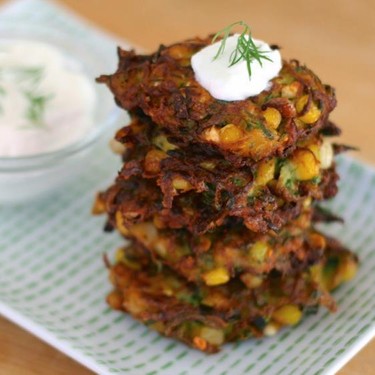 Zucchini, Corn and Feta Fritters Recipe | SideChef