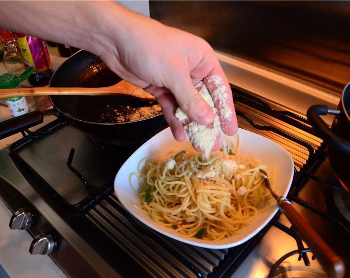 step 6 Add Salt (to taste) and Ground Black Pepper (to taste), and serve with Parmesan Cheese (to taste).