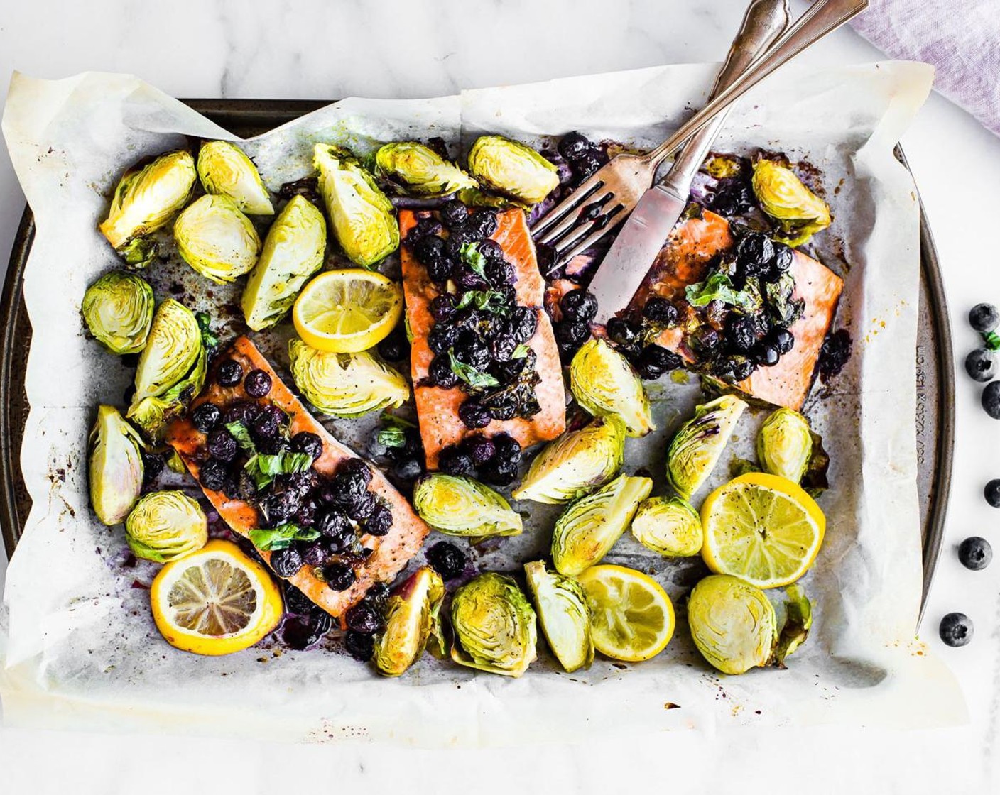 step 12 Broil for 1 -2 minutes extra to make Brussels sprouts and baked salmon skin extra crispy.