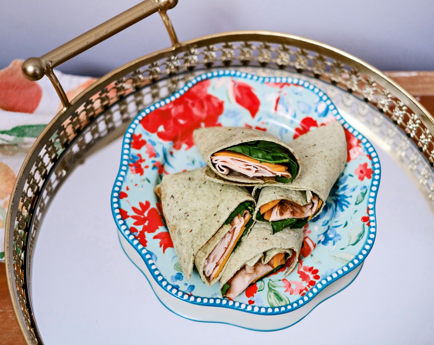 Turkey and Cheese Wraps with Homemade Balsamic