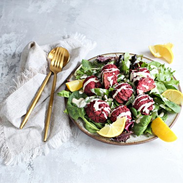Baked Beet Falafel Salad Recipe | SideChef