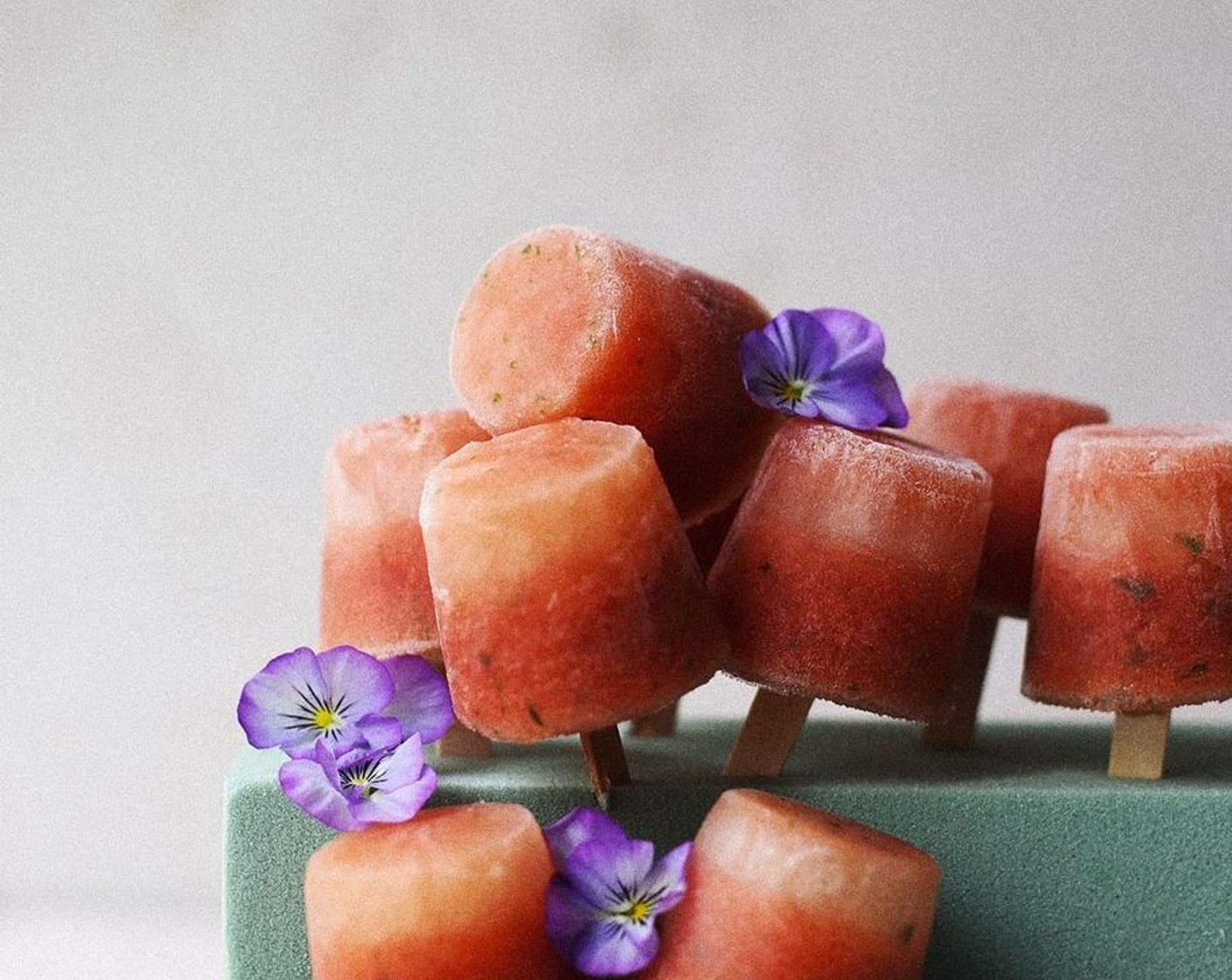 Watermelon Basil Granita Popsicles