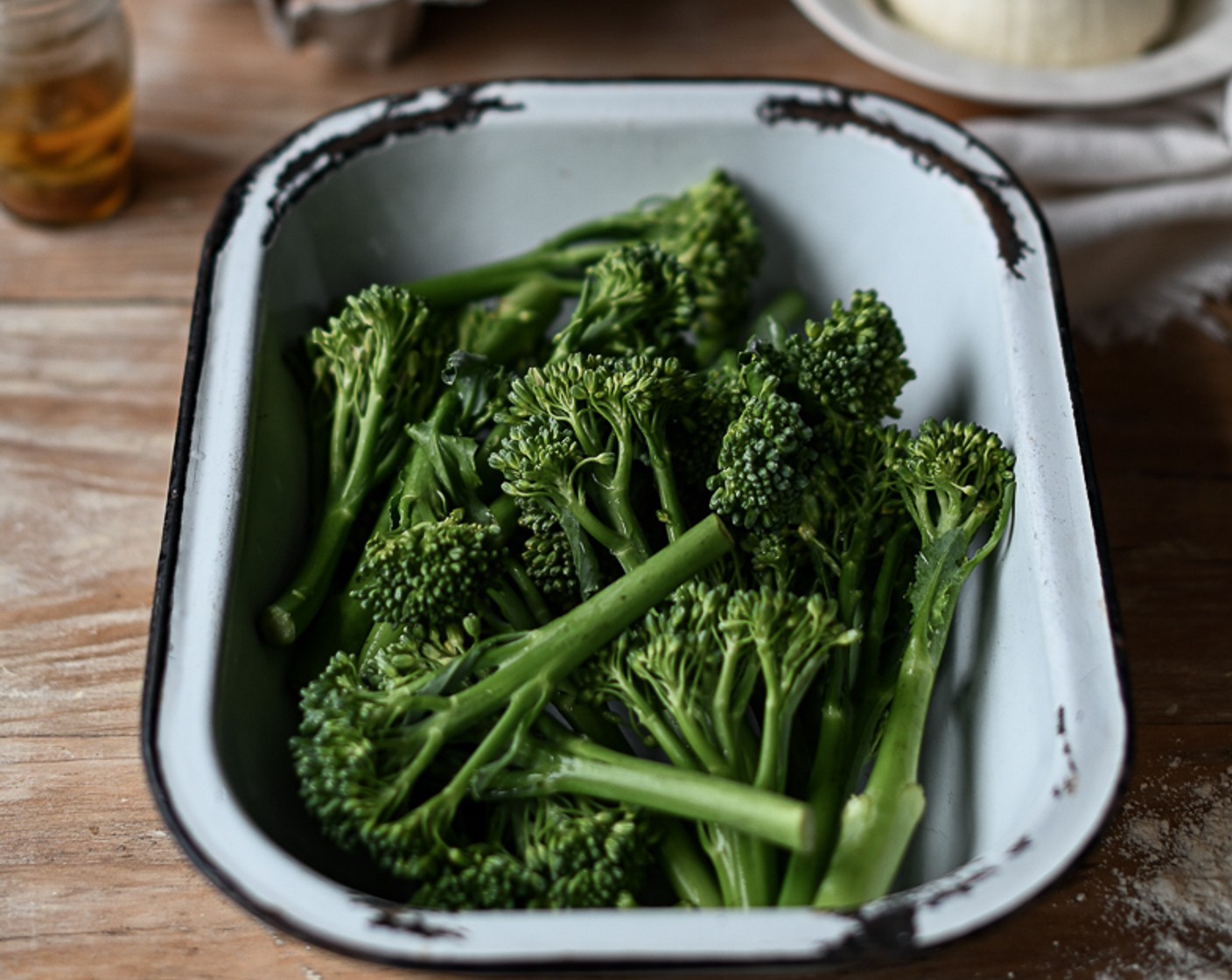 step 2 In a large bowl, combine the Broccolini (1 cup) with Crushed Red Pepper Flakes (1 Tbsp) and drizzle over a little Olive Oil (as needed). Season the broccoli with Coarse Sea Salt (to taste) and Coarse Black Pepper (to taste) and arrange on a lined baking sheet.