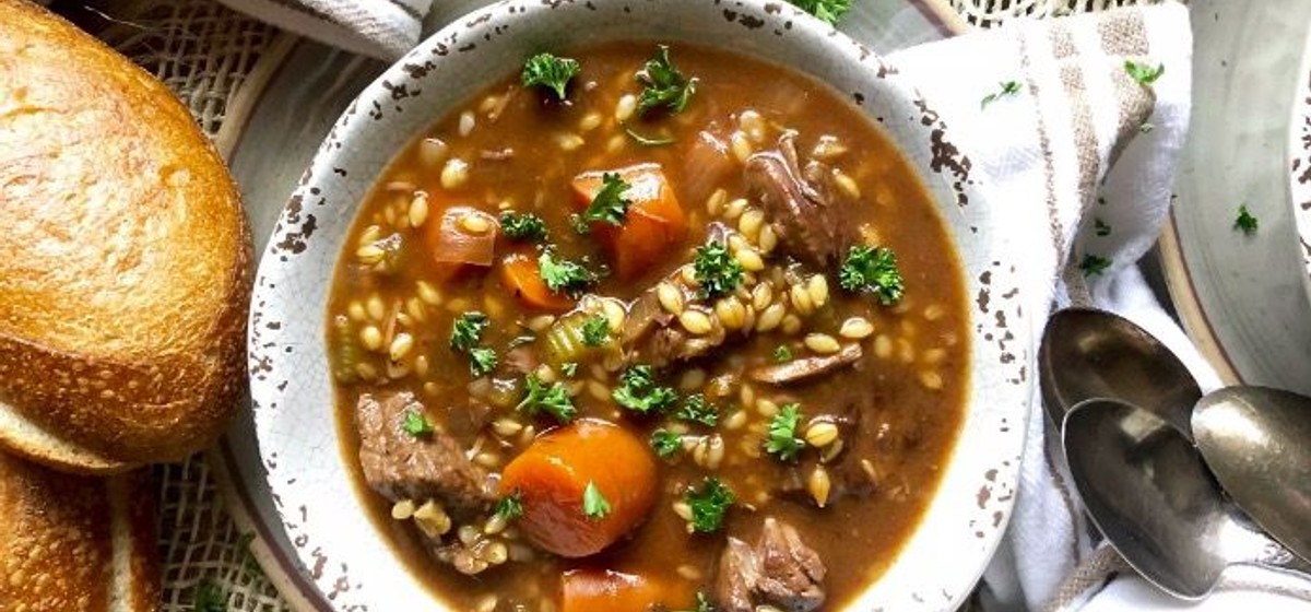 Slow Cooker Beef and Barley Stew Recipe | SideChef
