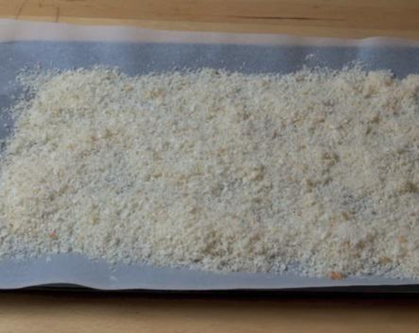 step 2 To make the dry bread crumbs, toast your fresh bread crumbs inside until they are dried out!