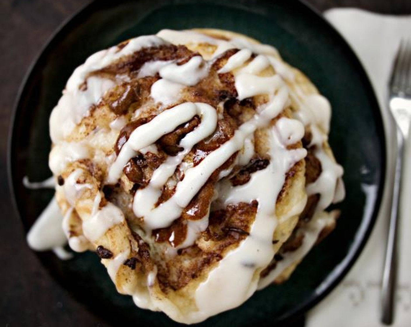 Coconutty Cinnamon Roll Pancakes