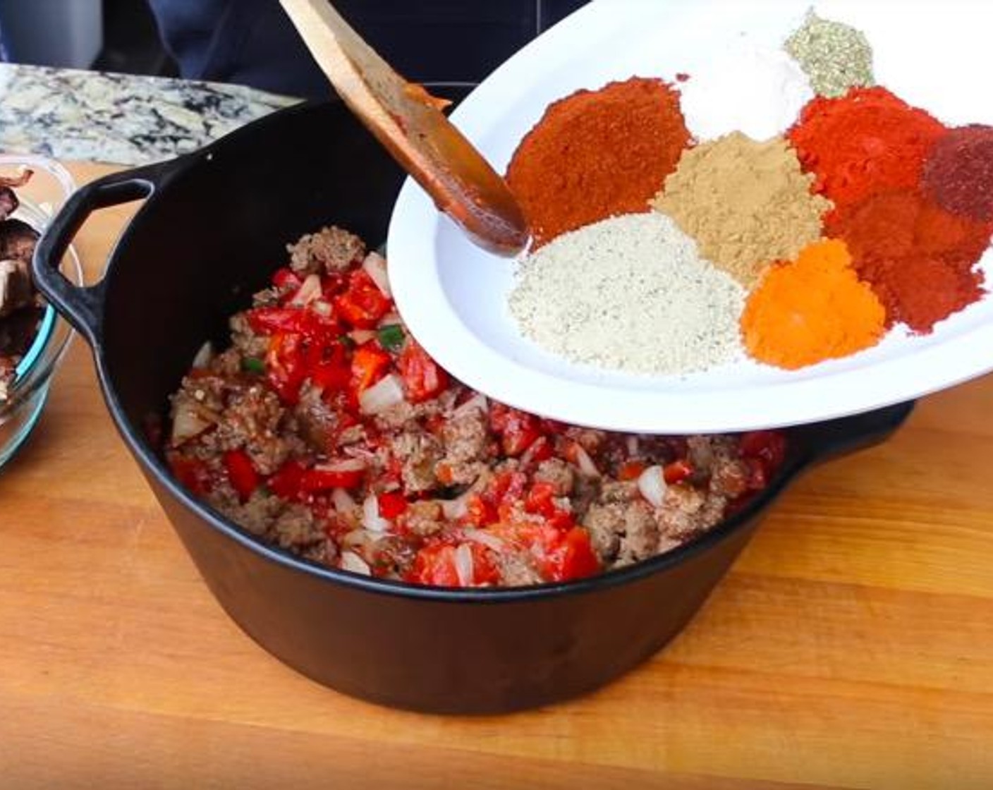 step 5 To make the Chili Seasoning, combine Granulated Sugar (1/3 cup), All-Purpose Spice Rub (2 Tbsp), Chili Powder (2 Tbsp), Ground Cumin (1 Tbsp), Onion Powder (1 Tbsp), Paprika (1/2 Tbsp), Chipotle Chili Powder (1 tsp), Ancho Chili Powder (1 tsp), Fresh Oregano (1 tsp) and Cayenne Pepper (1/4 tsp).
