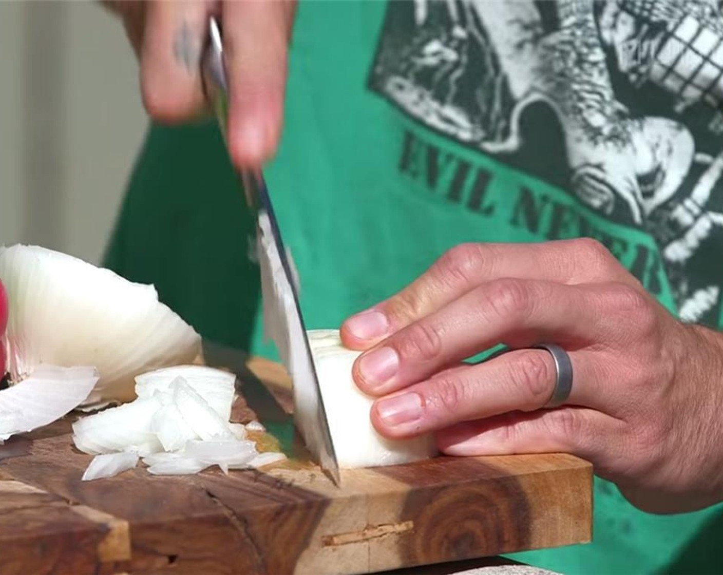 step 2 Dice the White Onion (1) and set aside.