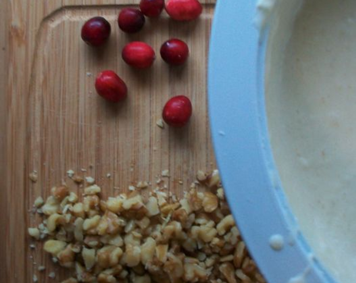 step 3 Wash Fresh Cranberries (to taste) and chop your choice of nuts. These will be sprinkled onto your batter as you drop it into your greased skillet. Serve and enjoy!