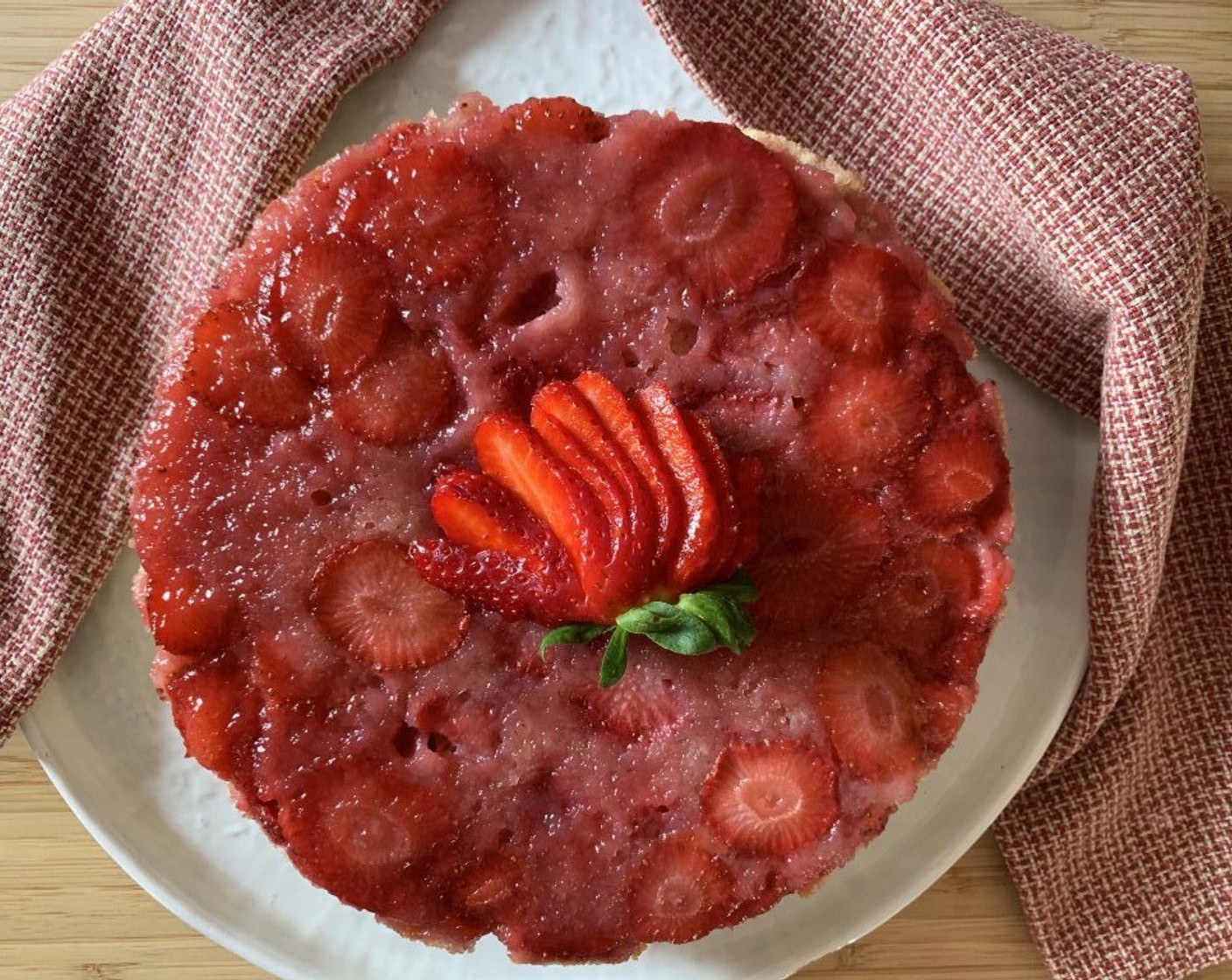 Dairy-Free Oil-Free Strawberry Upside Down Cake