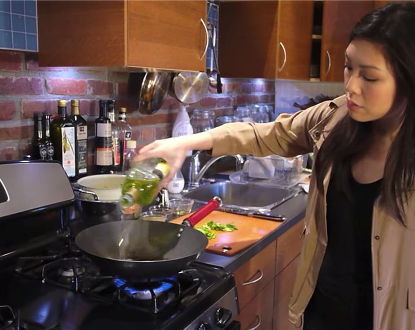 step 6 Heat a pan or wok to very high heat. Drizzle Sesame Oil (as needed) in the pan.