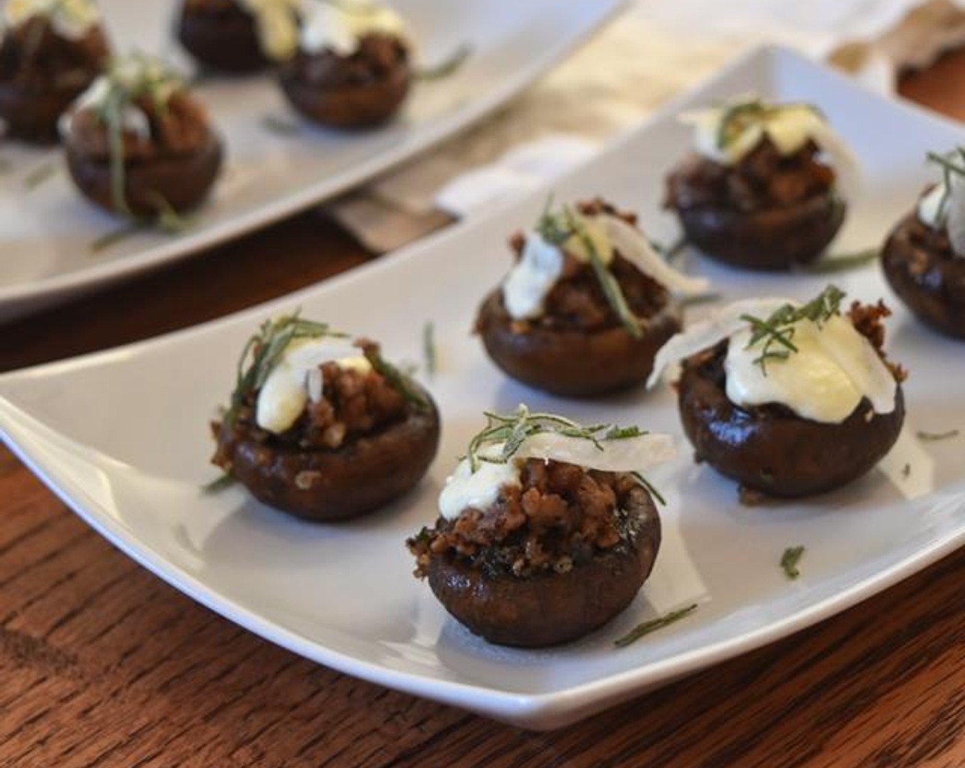 Sage and Lamb Stuffed Mushrooms