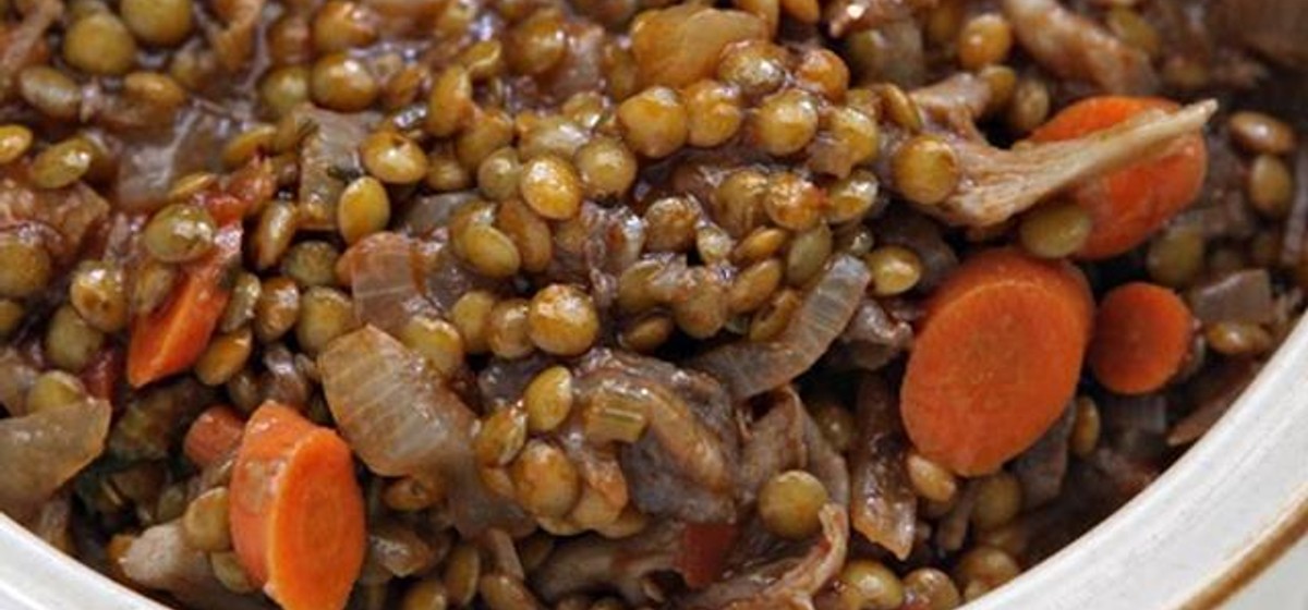Beef Stew with Oyster Mushrooms and Green Lentils Recipe | SideChef
