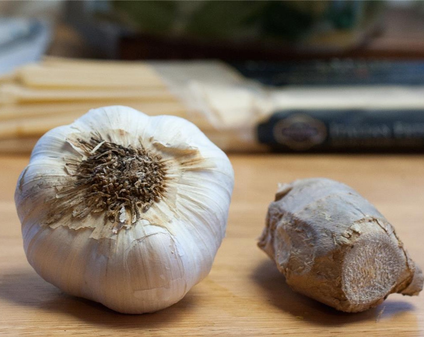 step 1 Mince the Garlic (3 cloves) and Fresh Ginger (2 1/2 Tbsp). De-stem and chop the Chard (1 bunch).