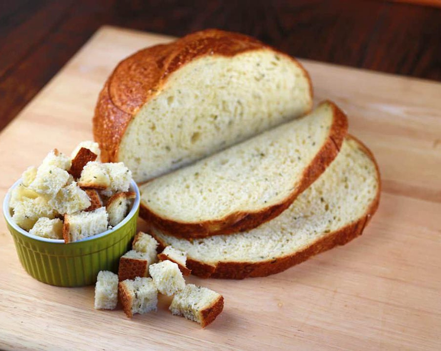 Garlic Sourdough Croutons