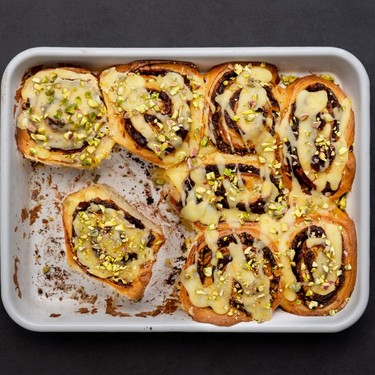 Chocolate Pistachio Rolls with Orange Glaze Recipe | SideChef