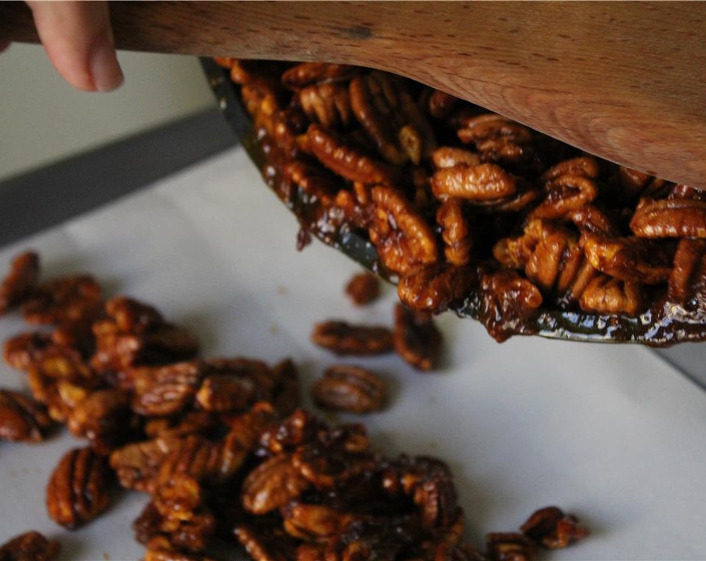 step 6 Transfer the nuts to the cookie sheet and spread in an even layer. Sprinkle with additional sea salt. Allow to cool fully before storing in an airtight container.