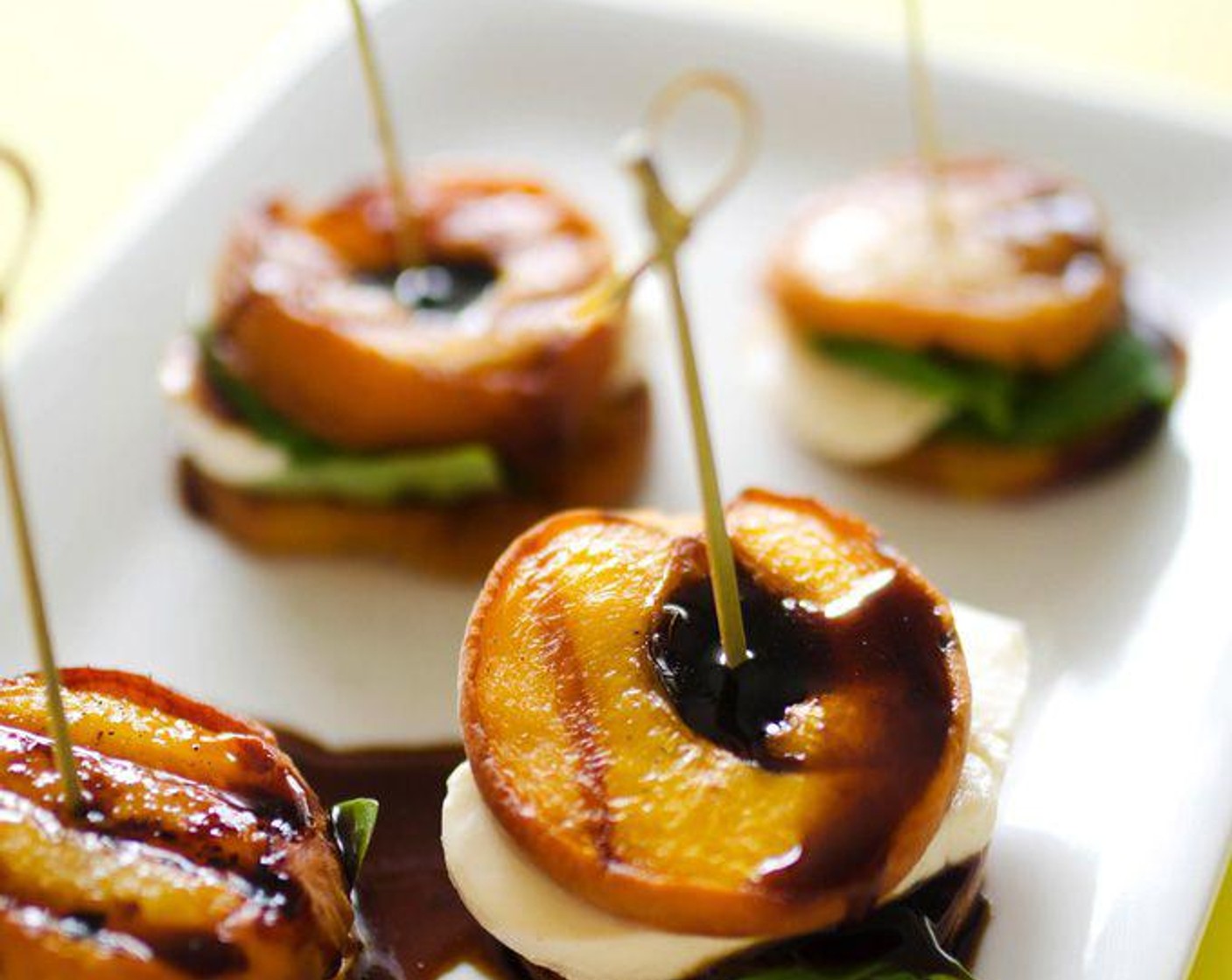 Grilled Peach Caprese with Basil Lime Drizzle