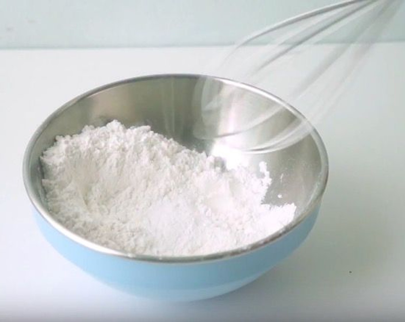 step 2 Mix the Cake Flour (1 1/3 cups), Baking Powder (1 tsp), and Salt (1 pinch) with a whisk.