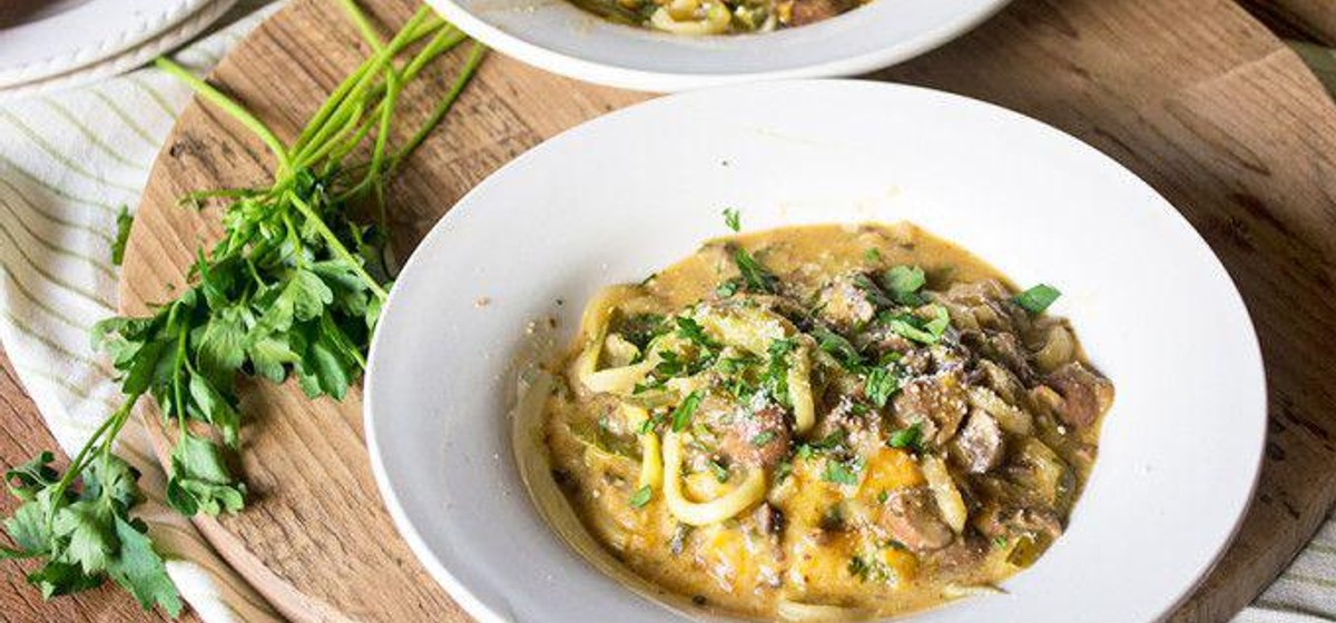 Zucchini Pasta with Creamy Mushroom Marsala Recipe | SideChef