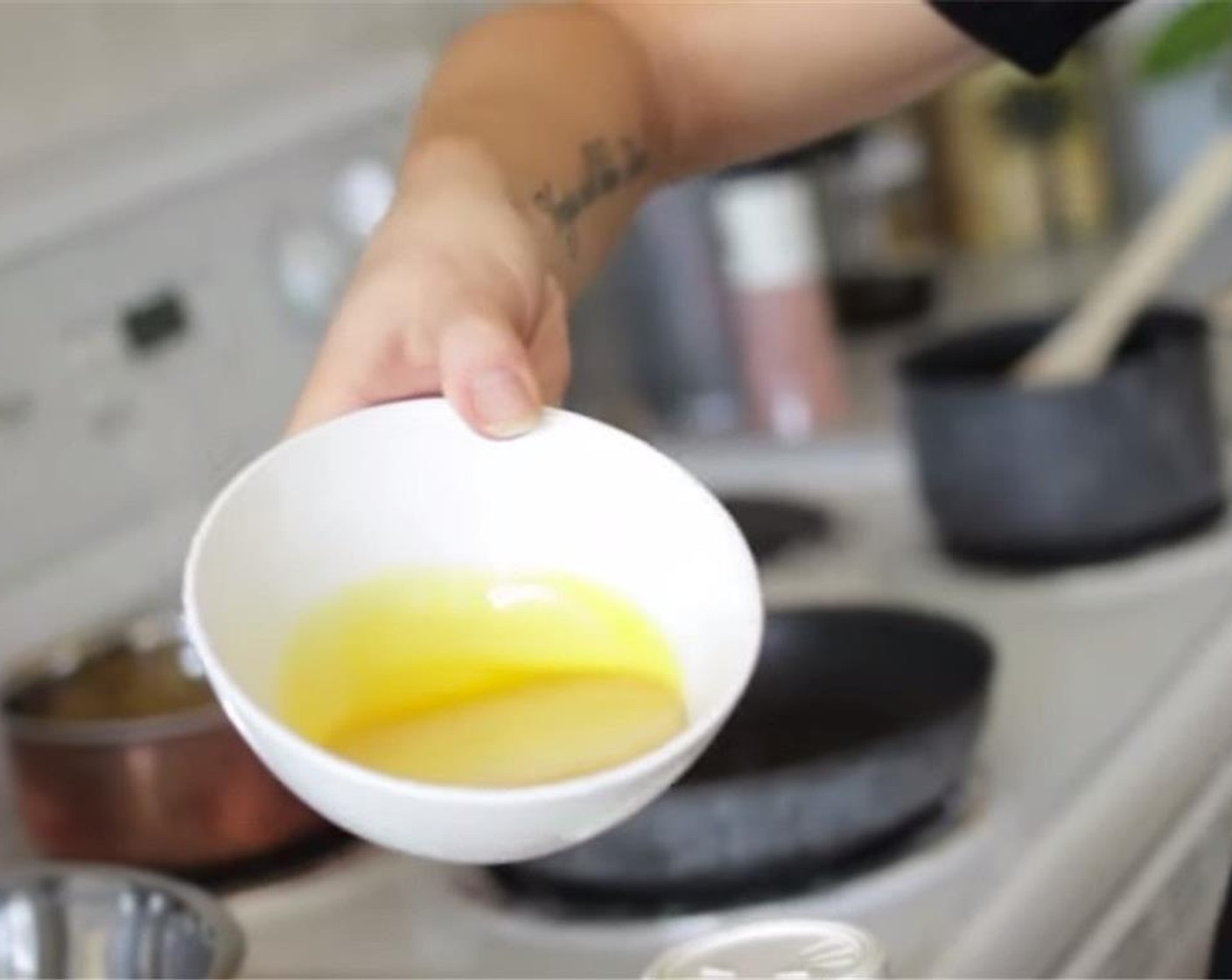 step 1 In a blender mix Firm Silken Tofu (4 Tbsp), Vegan Egg Yolk Mix (1 tsp), Nutritional Yeast (1 Tbsp), Water (4 Tbsp), and Ground Turmeric (1/4 tsp) together until well combined; set aside.
