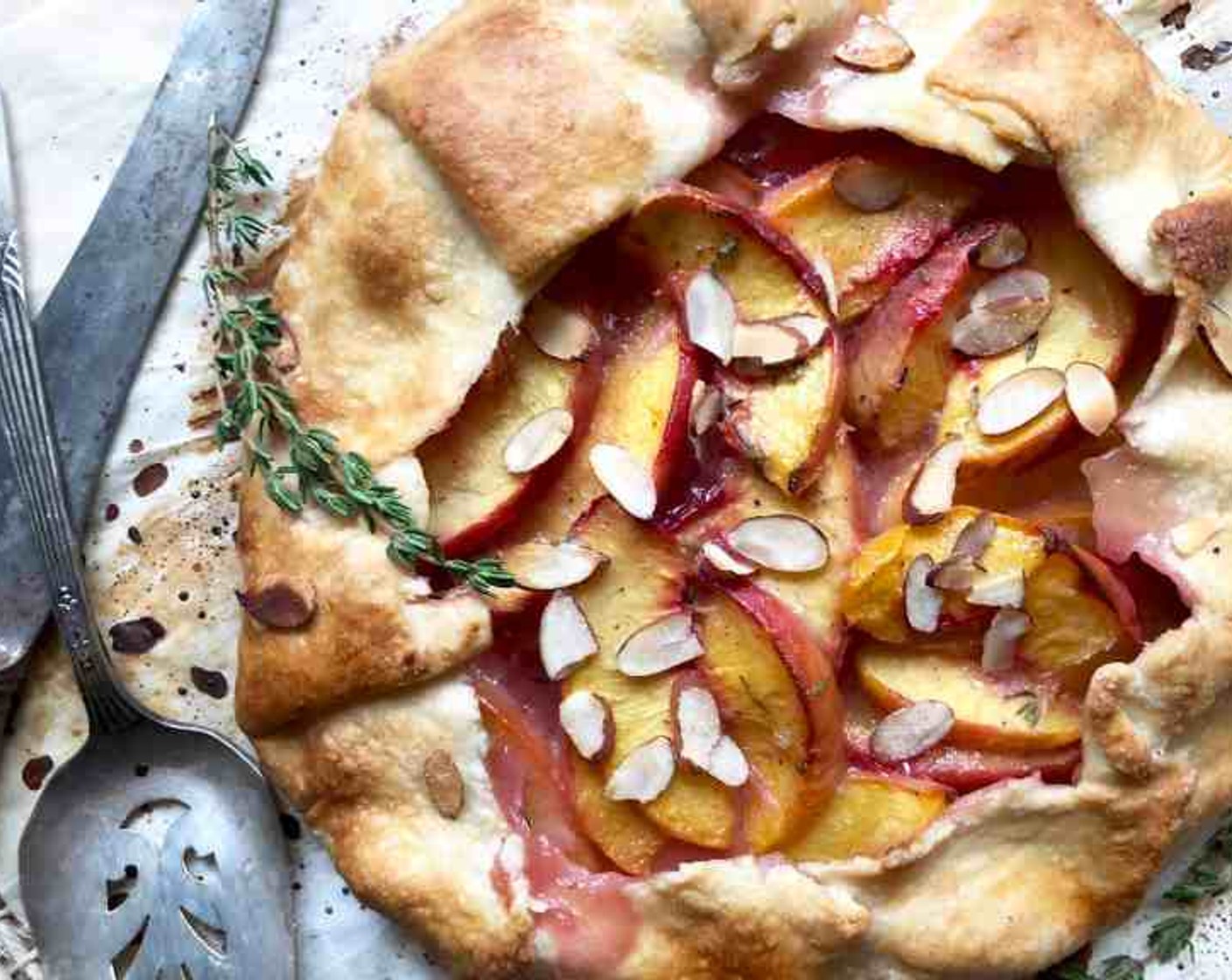 Rustic Thyme-Infused Peach Tart