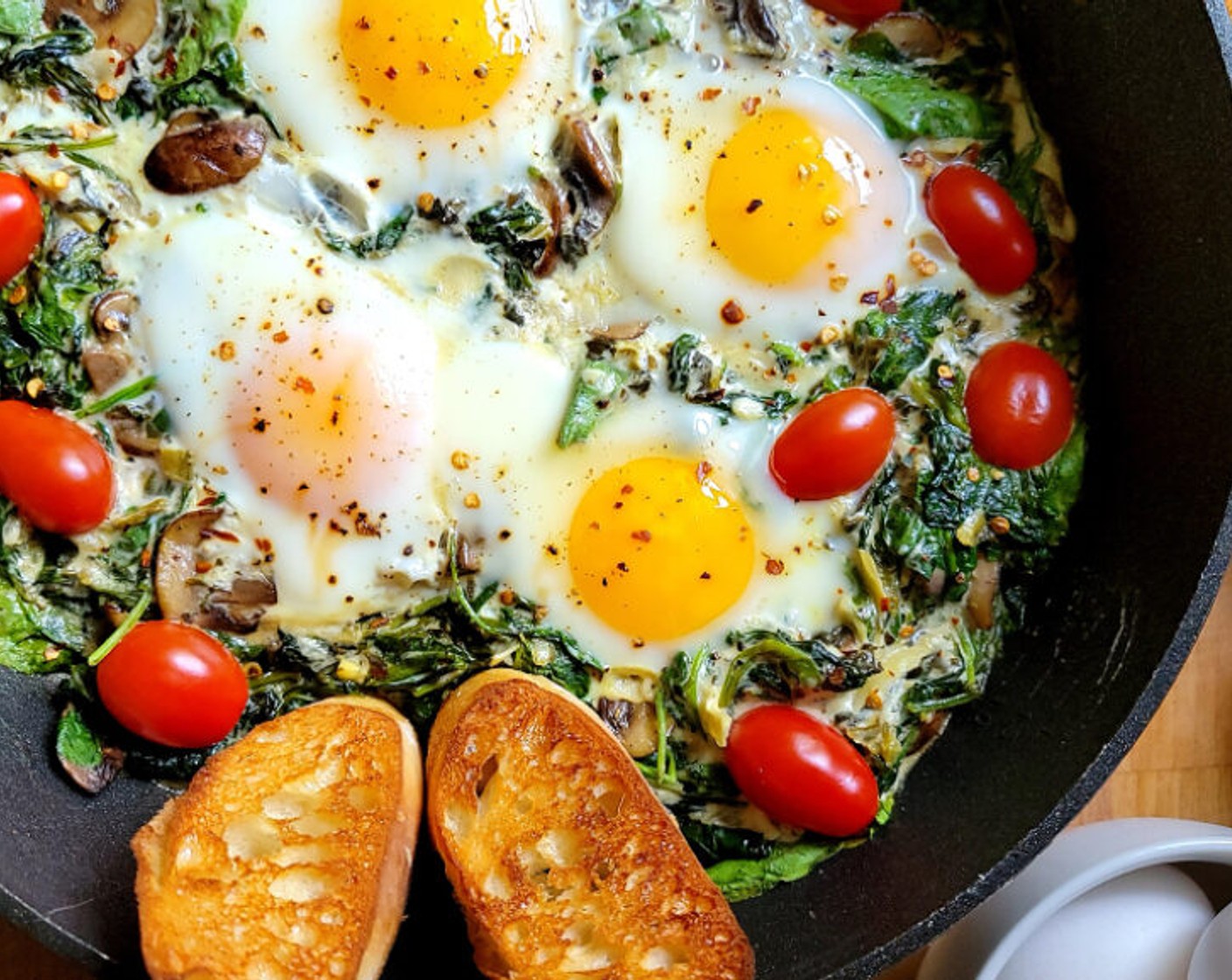 Spinach and Mushroom Eggs