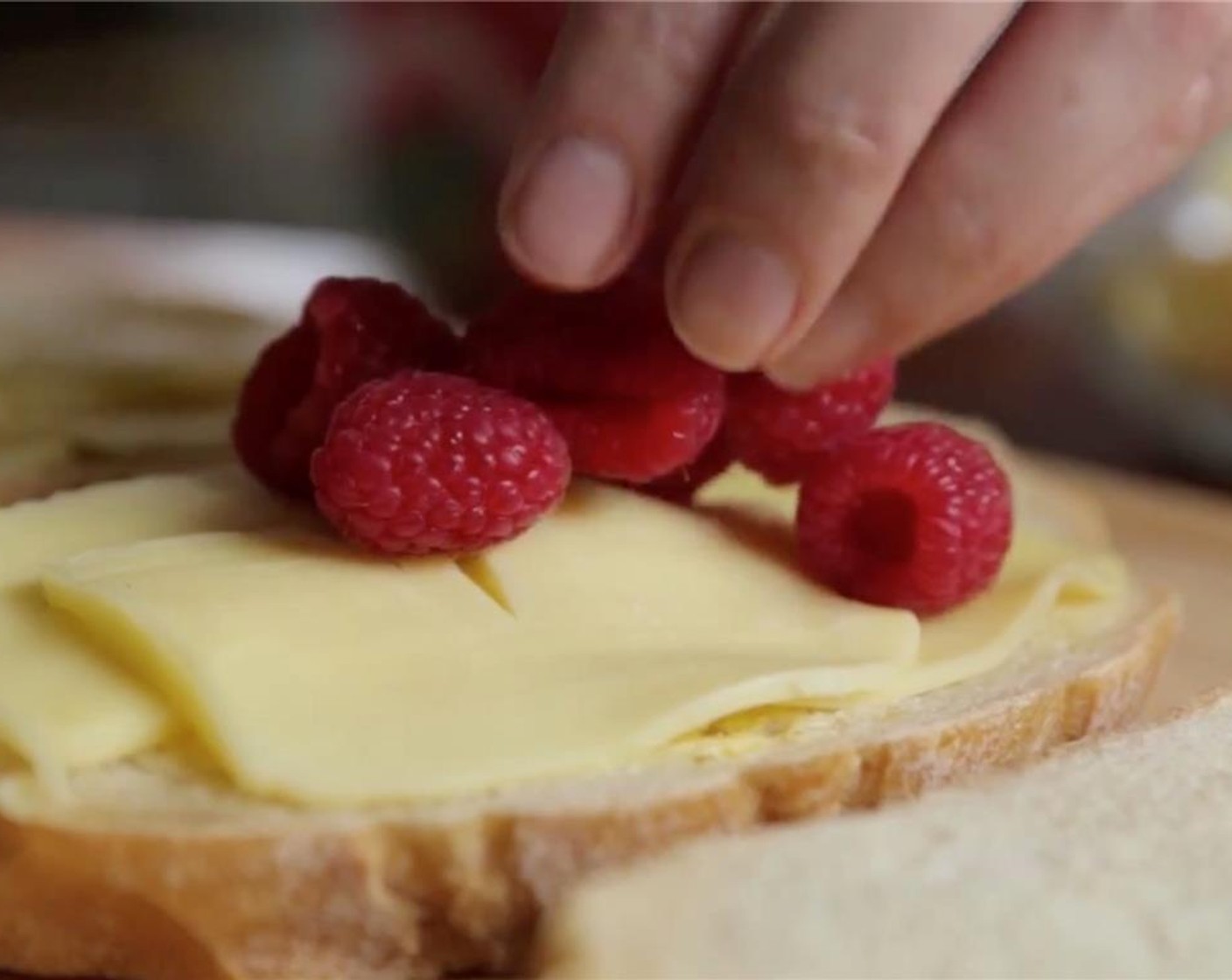 step 4 Layer Fresh Raspberry (1/4 cup) over the cheese.