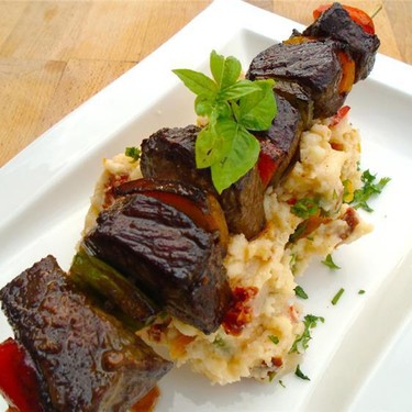 Beef Kebab with Rainbow Puree Recipe | SideChef