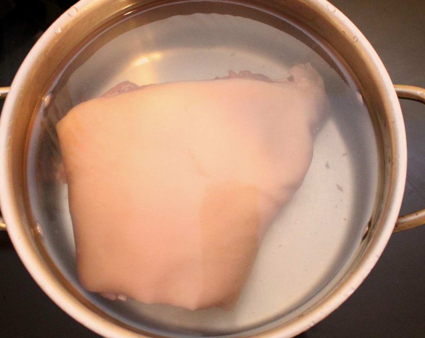 step 1 Simmer the Ham Hock (1) in salted water until very tender but not “falling off the bone”.