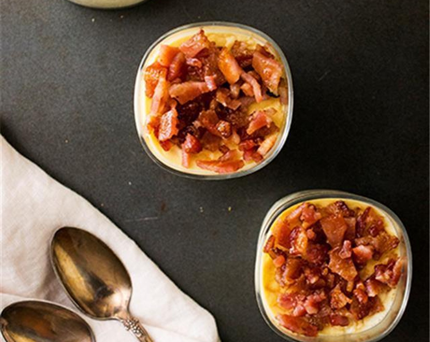Corn Panna Cotta with Candied Bacon