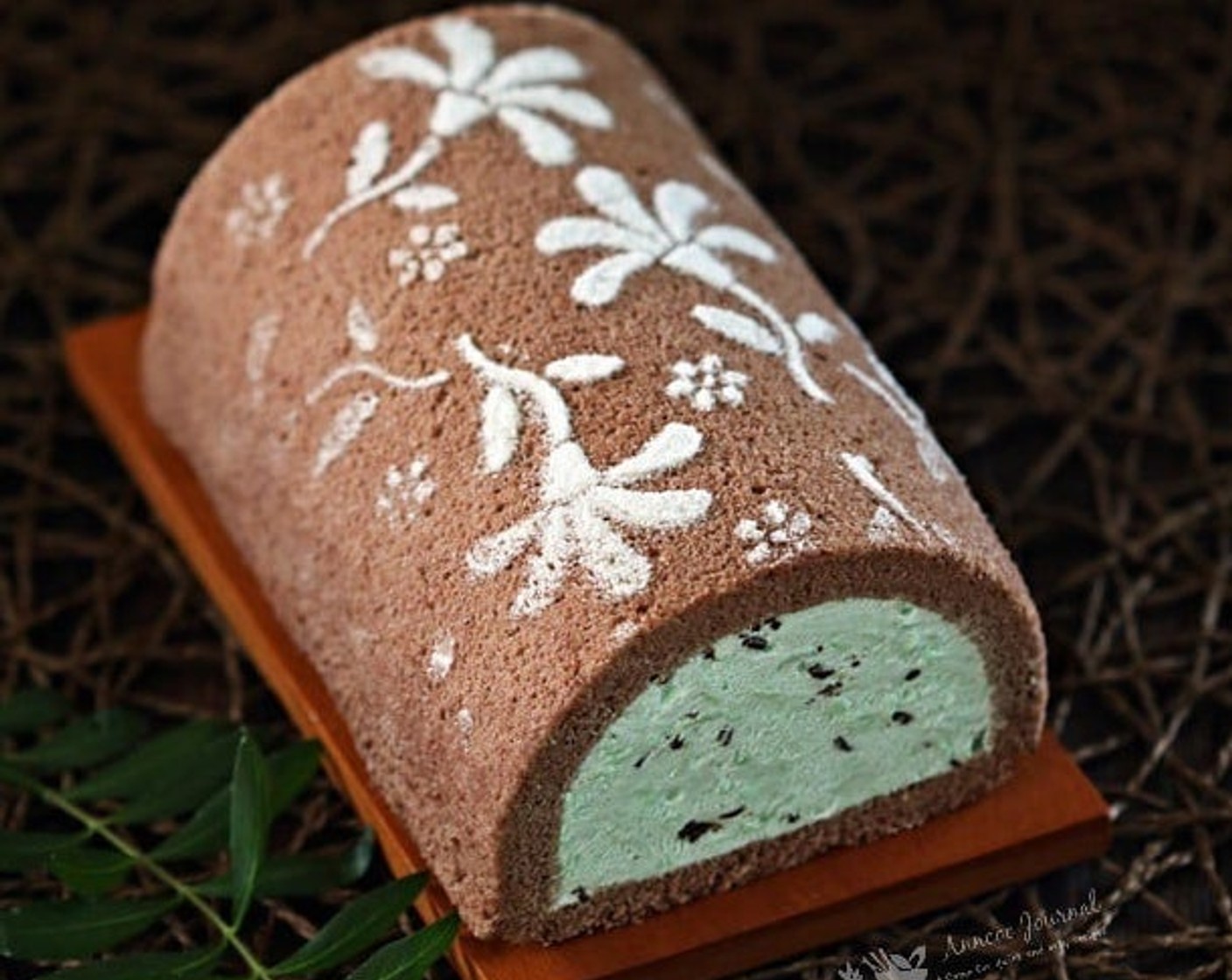 Chocolate Mint Ice Cream Roll