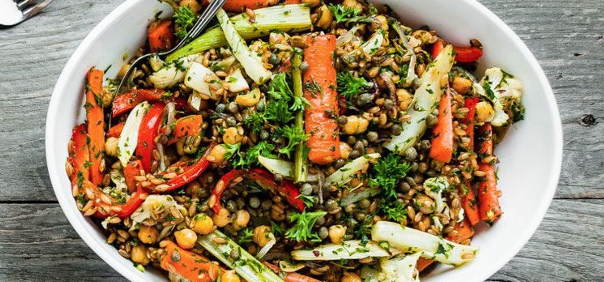 Roasted Vegetables and Farro Salad Recipe | SideChef