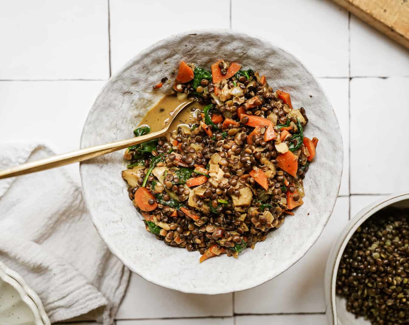 Creamy Vegan Lentils with Spinach