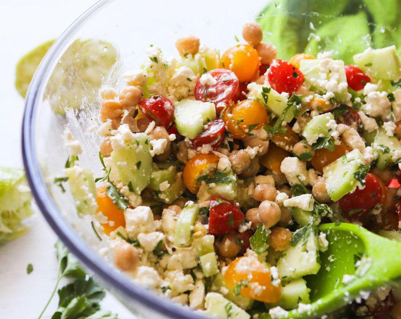 Tomato Cucumber Chickpea Salad