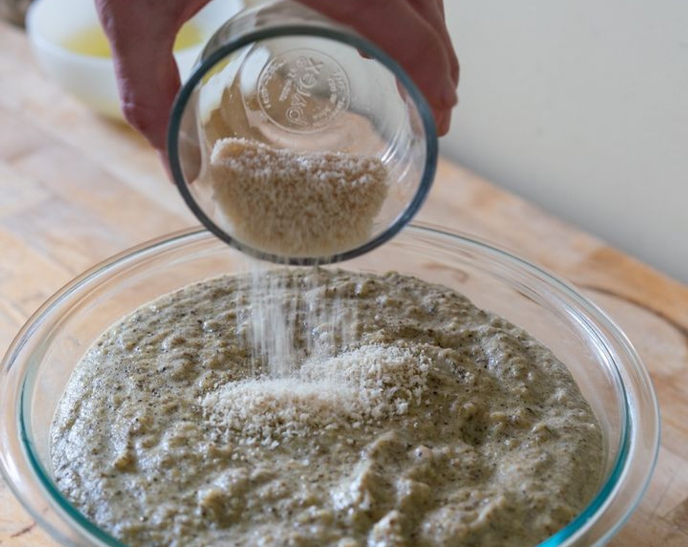 step 8 Transfer the mixture to a large bowl, stir in the Matzo Meal (2 Tbsp), and mix well.