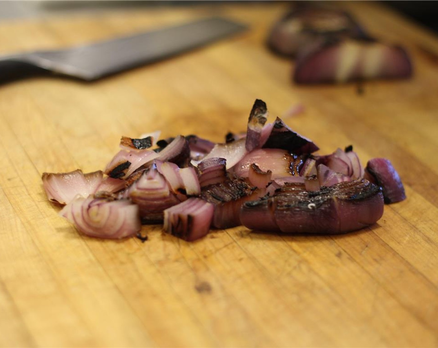 step 3 Chop the charred onions.