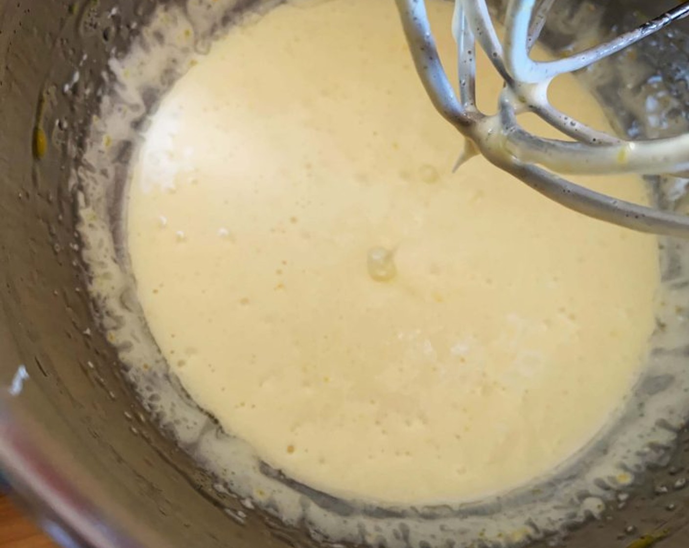 step 2 In a large bowl whisk Eggs (2) and Granulated Sugar (2/3 cup) until light in color. Discharge any water collecting on top or bottom of the ricotta. Then while still mixing, slowly pour in the Vegetable Oil (1/3 cup) and the Ricotta Cheese (1 cup).