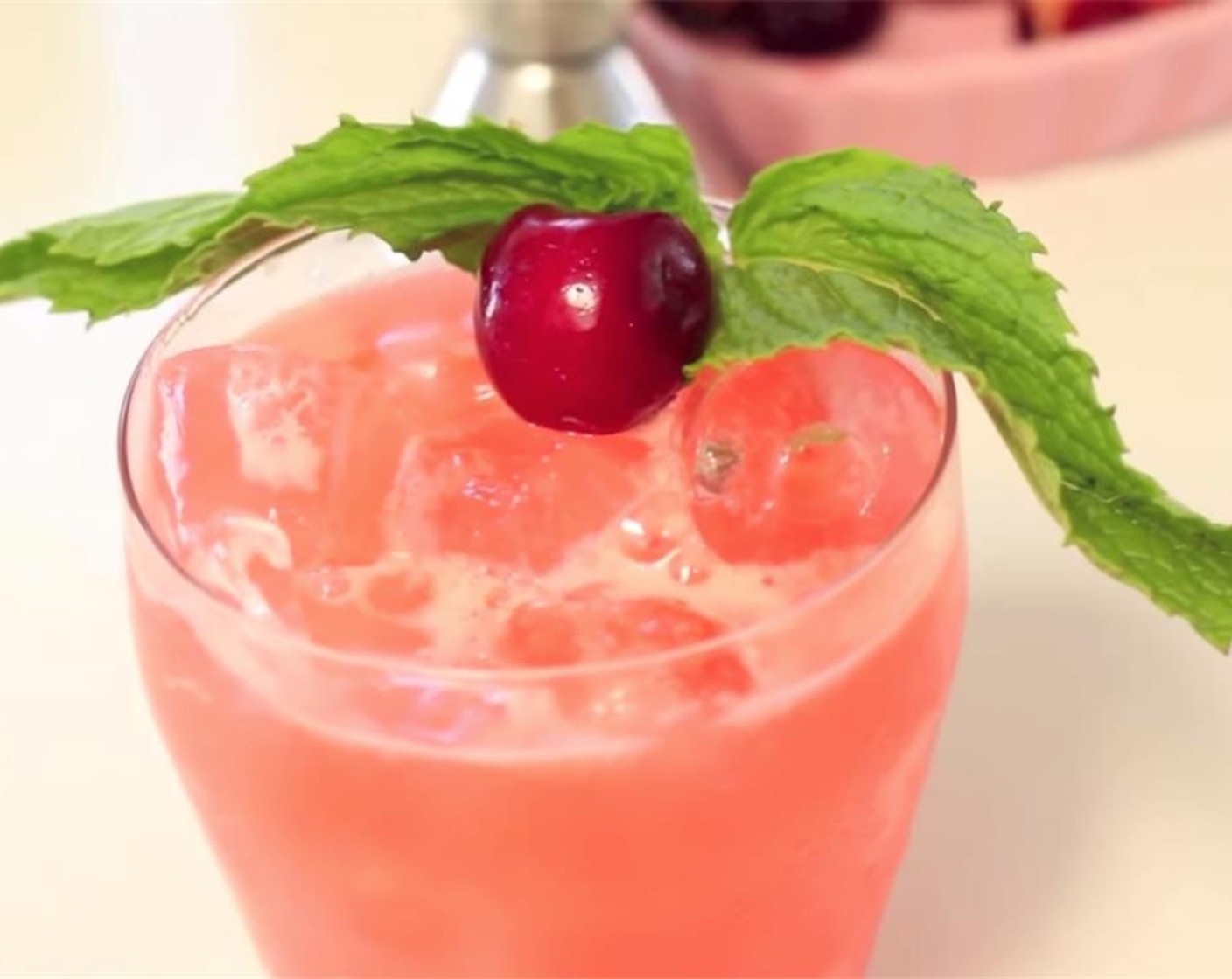 step 3 Garnish with Cherries (to taste) and Fresh Mint (1 sprig). Serve, and enjoy!