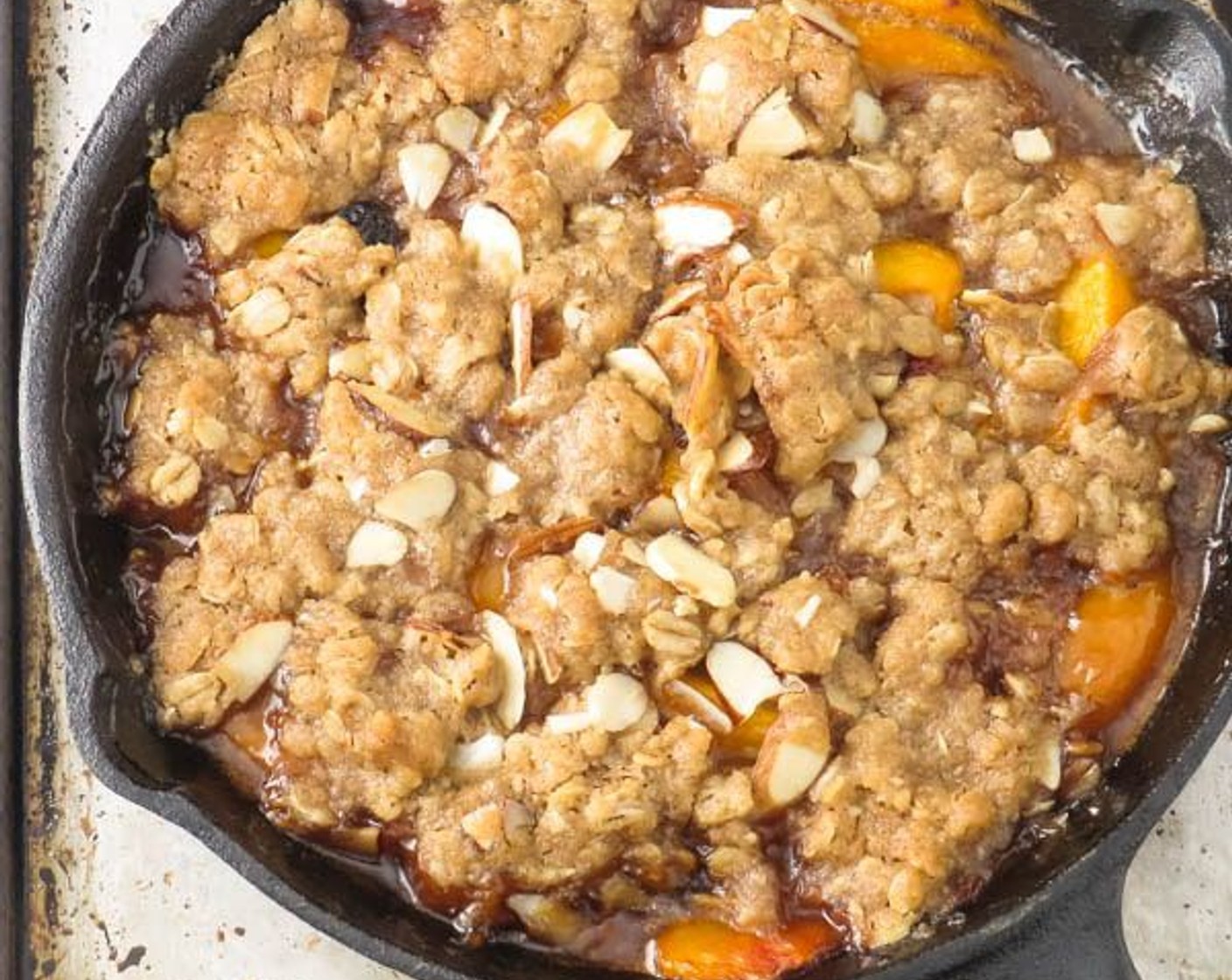 Peach Cherry Almond Crisp