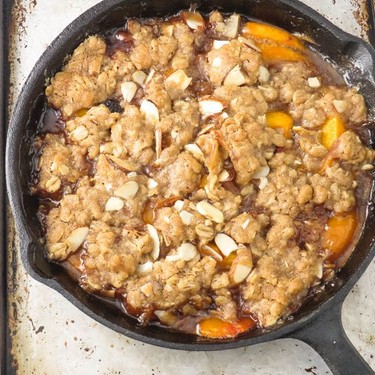 Peach Cherry Almond Crisp Recipe | SideChef