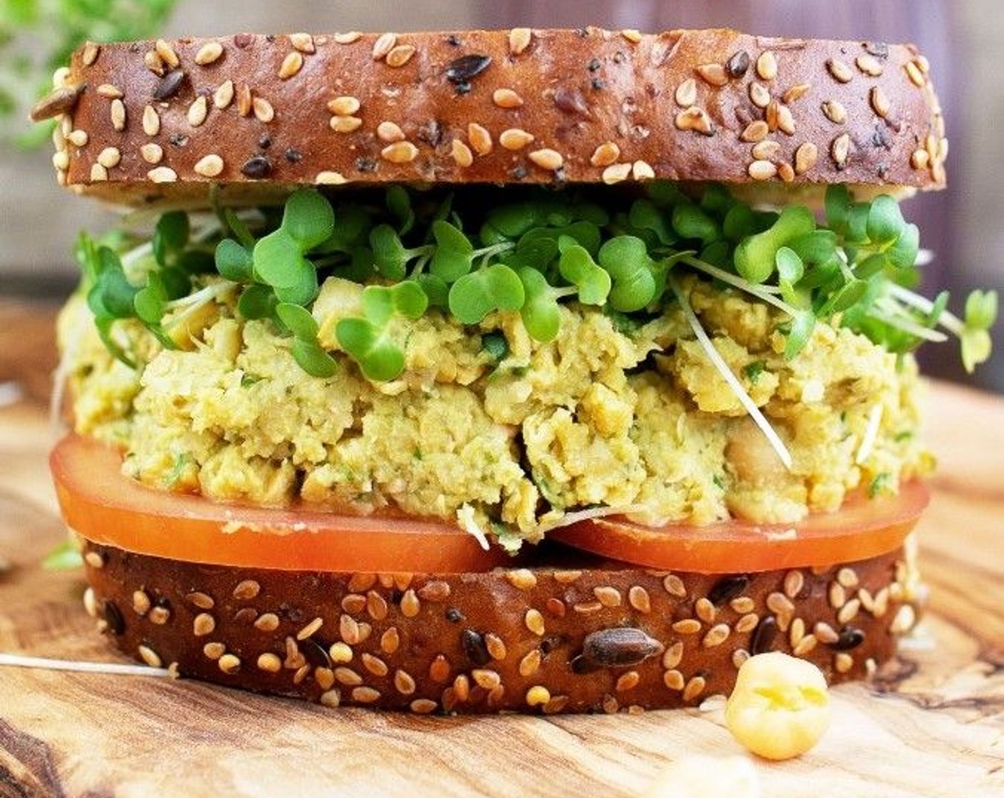 Mashed Chickpea Pesto Sandwich